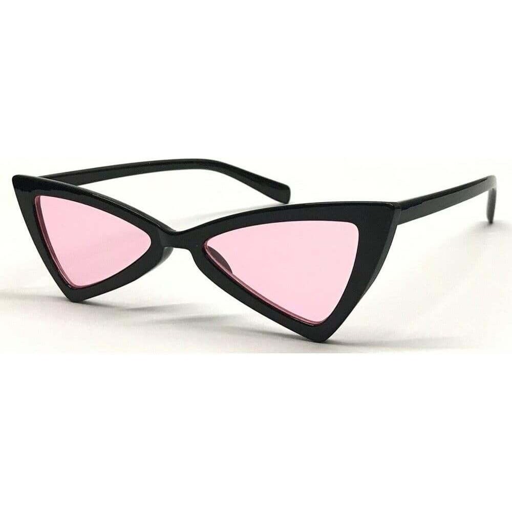 Cat Eye Sunglasses Pink Lens Fashion Trendy Funky Party Glasses UV400 Protection